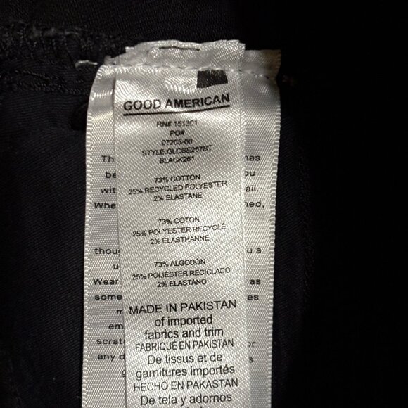 GOOD AMERICAN Skinny Jeans Size 0/25 Black Button Fly - Picture 9 of 10